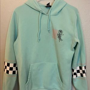 Mint Checkered Graphic Hoodie